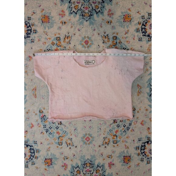 Totally Blown Handmade Pink Distressed Crop Top Size Small - Picture 5 of 7